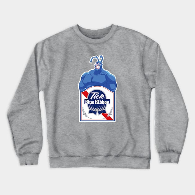 Tick Blue Ribbon Crewneck Sweatshirt by Alema Art